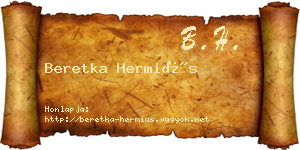 Beretka Hermiás névjegykártya